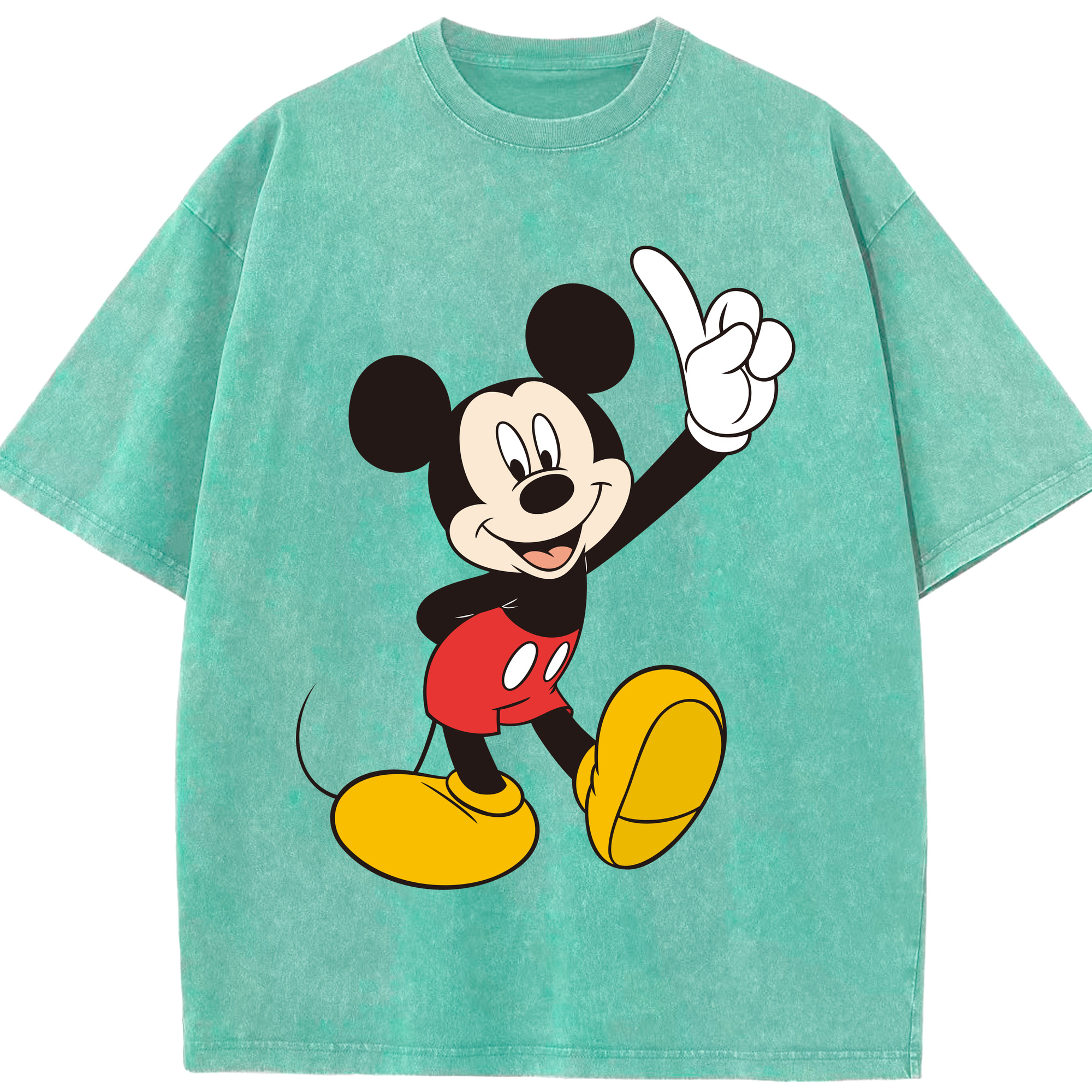（画像用） ミッキーマウス Mickey Mouse 綿100% ヴィンテージ風 半袖Tシャツ（フロントプリント）